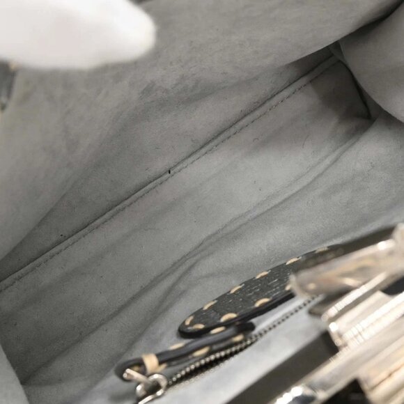 Fendi Metallic Silver Leather Peekaboo 2way Handbag 8BN244-AJGM-228-0189 XX07408 - Picture 7 of 9